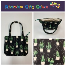 Medium Tote Bag with Zip- Cactus Medium Tote Bag with Zip- Cactus